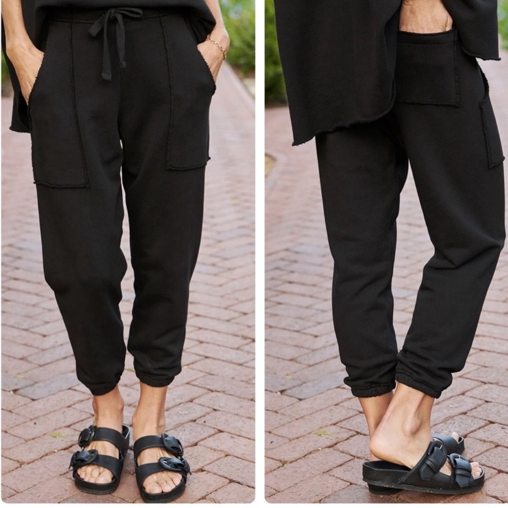 FRANK & EILEEN Black EAMON Triple Fleece Jogger Sweatpant, Size SMALL